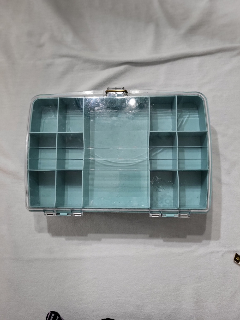 Plano Creative Options Aqua Plastic Compartment Organizer Box for Home Storage